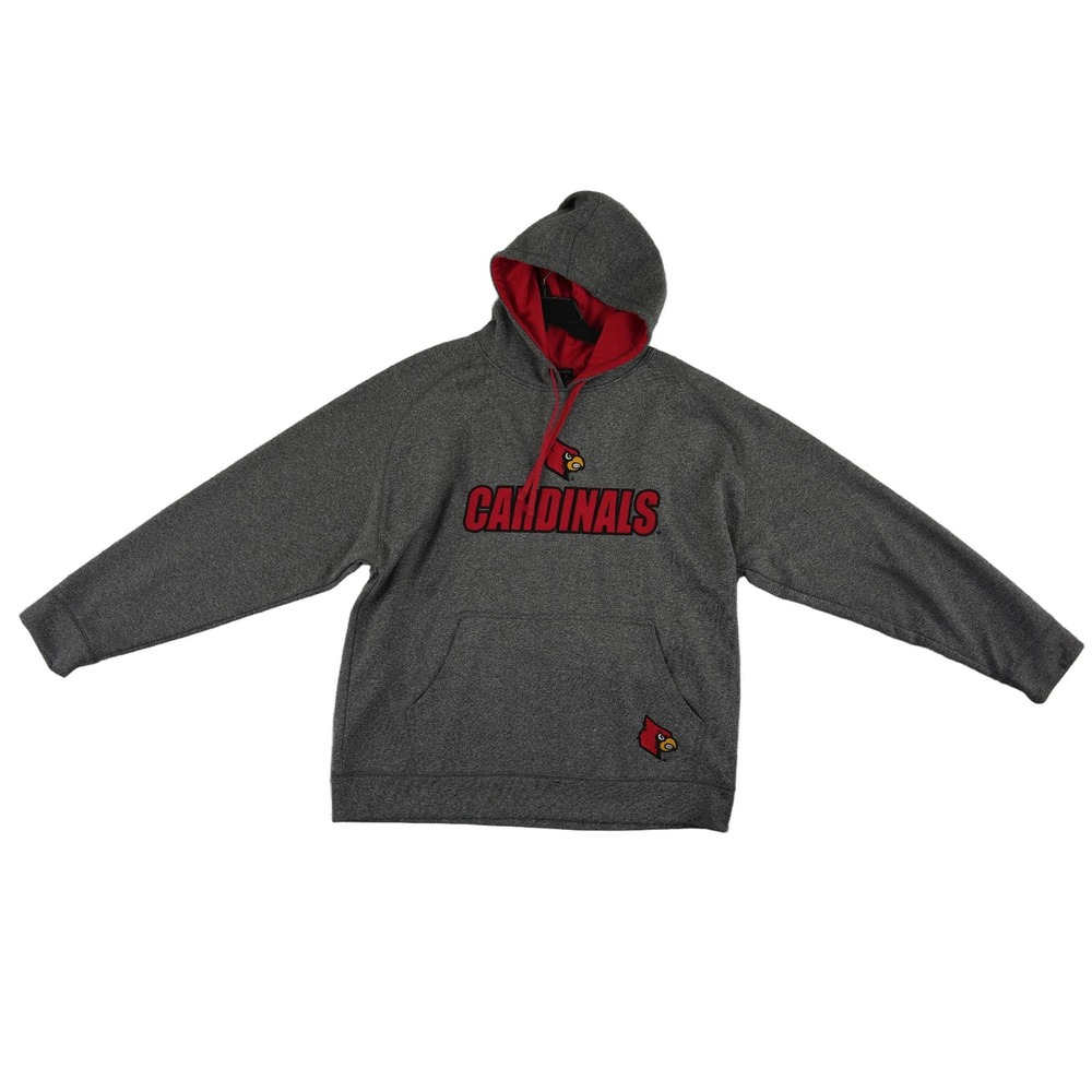 Champion Elite Louisville Cardinals Hoodie Men's Size XL Gray Red Pullover UL